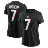 Bijan Robinson Atlanta Falcons Women's Player Name & Number T-Shirt Black | Nike for Sale