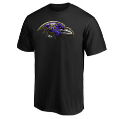 Baltimore Ravens Midnight Mascot Team Logo T-Shirt Black | NFL