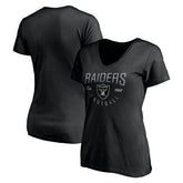 Las Vegas Raiders Women's Live For It V-Neck T-Shirt Black | NFL