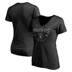 Las Vegas Raiders Women's Live For It V-Neck T-Shirt Black | NFL