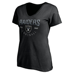 Las Vegas Raiders Women's Live For It V-Neck T-Shirt Black | NFL