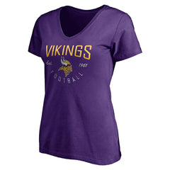 Minnesota Vikings Women's Live For It V-Neck T-Shirt Purple | NFL