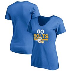 Los Angeles Chargers Women's Hometown Collection Go Bolts V-Neck T-Shirt Powder Blue | NFL