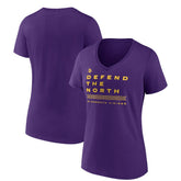 Minnesota Vikings Women's Hometown Collection Defend The North V-Neck T-Shirt Purple | NFL
