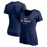New England Patriots Women's Hometown Collection V-Neck T-Shirt Navy | NFL