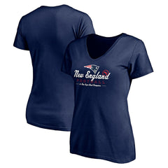 New England Patriots Women's Hometown Collection V-Neck T-Shirt Navy | NFL