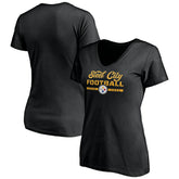 Pittsburgh Steelers Women's Hometown Collection Steel City V-Neck T-Shirt Black | NFL