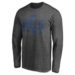 Buffalo Bills Stencil Stack Long Sleeve T-Shirt Charcoal | NFL