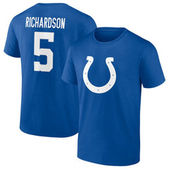 Anthony Richardson Indianapolis Colts Icon Name & Number T-Shirt Royal | Fanatics