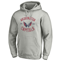 Washington Capitals Heritage Pullover Hoodie - Heather Gray - NHL