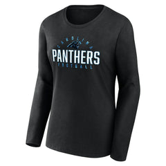 Carolina Panthers Women's Plus Size Foiled Play Long Sleeve T-Shirt Black | Fanatics