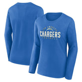 Los Angeles Chargers Women's Plus Size Foiled Play Long Sleeve T-Shirt Powder Blue | Fanatics