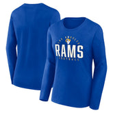Los Angeles Rams Women's Plus Size Foiled Play Long Sleeve T-Shirt Royal | Fanatics