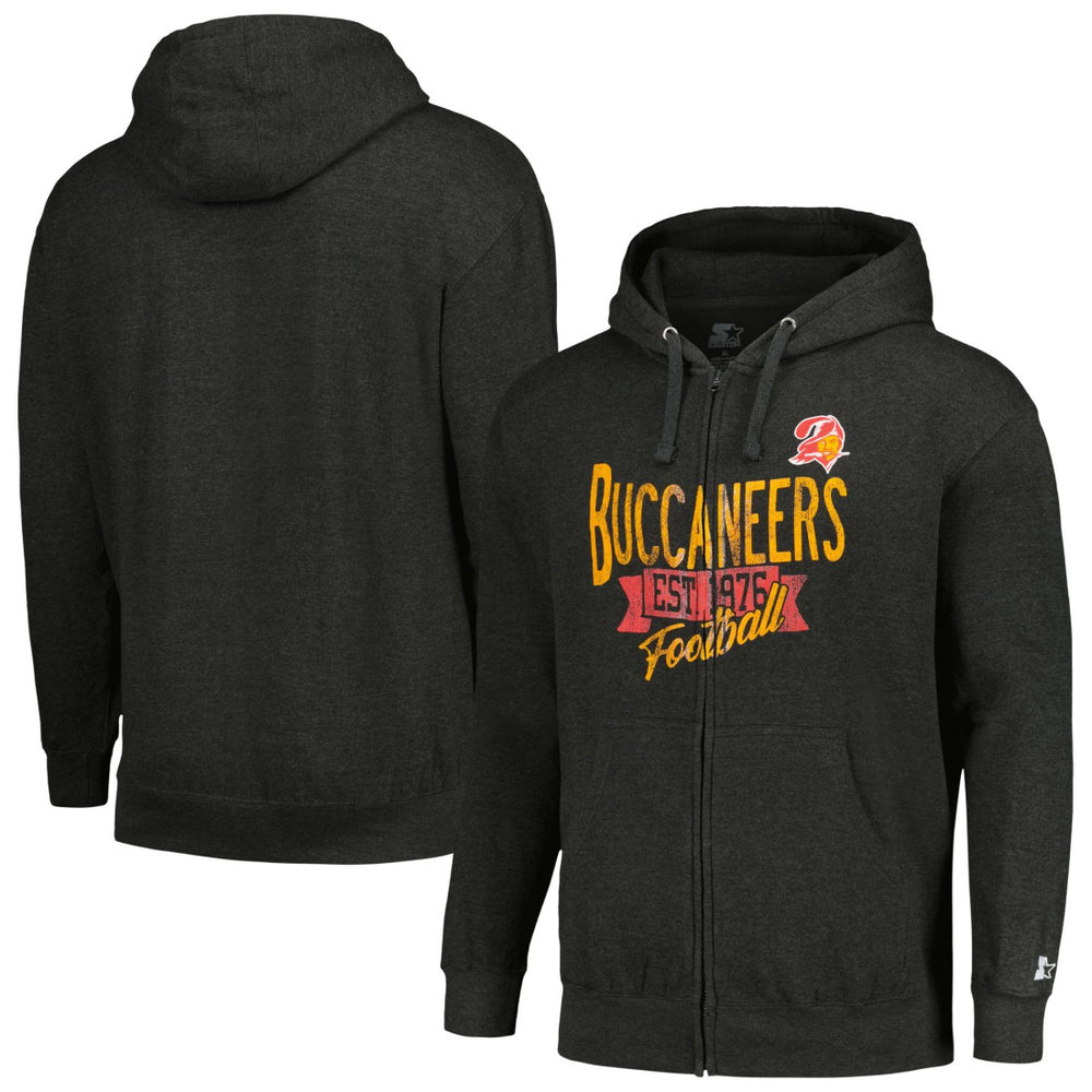 Tampa Bay Buccaneers Starter Gridiron Classics Post Season Full-Zip Hoodie Charcoal | NFL