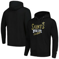 New Orleans Saints Starter Domestic Post Season Full-Zip Hoodie Black | NFL