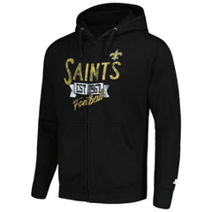 New Orleans Saints Starter Domestic Post Season Full-Zip Hoodie Black | NFL
