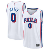 Tyrese Maxey Philadelphia 76ers Fast Break Replica Player Jersey Association Edition White - NBA