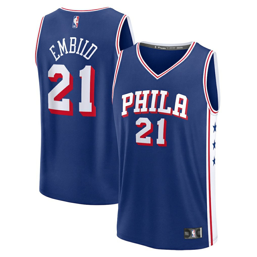 Joel Embiid Philadelphia 76ers Fast Break Replica Jersey Icon Edition Royal - NBA