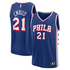 Joel Embiid Philadelphia 76ers Fast Break Replica Jersey Icon Edition Royal - NBA