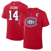 Nick Suzuki Montreal Canadiens Fanatics Authentic Stack Name & Number T-Shirt - Red - NHL