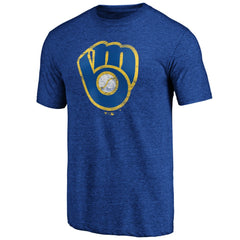 Milwaukee Brewers Official Logo Tri-Blend T-Shirt - MLB