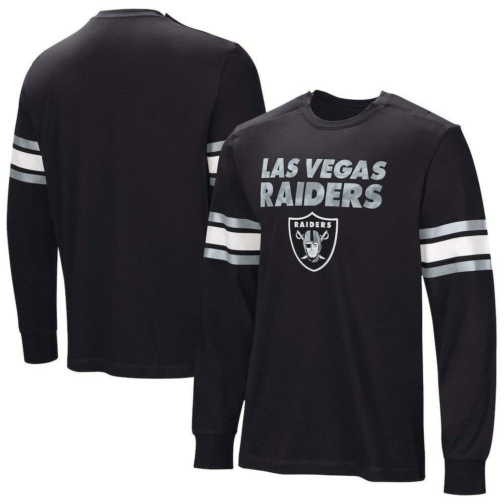 Las Vegas Raiders Hands Off Long Sleeve Adaptive T-Shirt Black | NFL