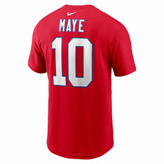 Drake Maye New England Patriots Name & Number T-Shirt Red | Nike for Sale