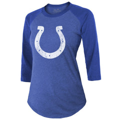 Anthony Richardson Indianapolis Colts Majestic Threads Women's Player Name & Number Tri-Blend 3/4-Sleeve Fitted T-Shirt Royal | NFL