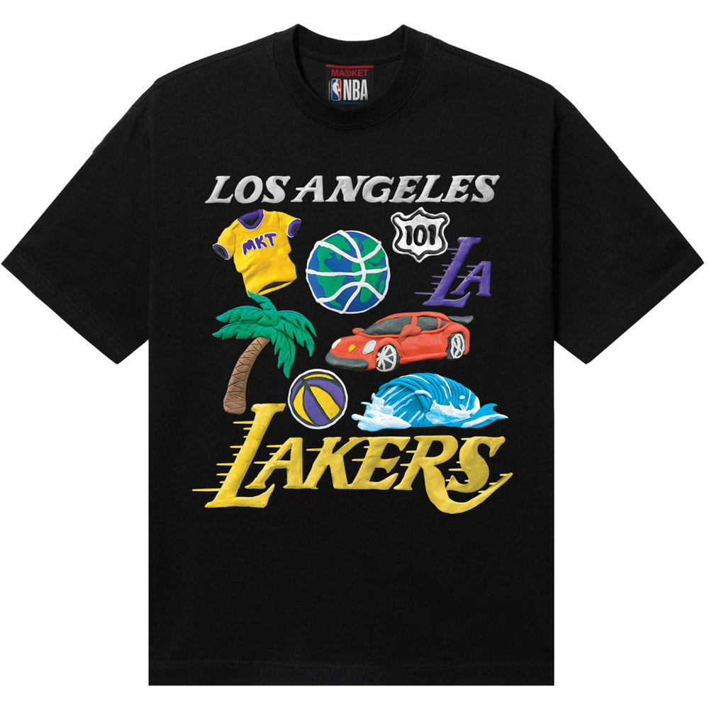 Los Angeles Lakers NBA x MARKET Unisex Claymation T-Shirt Black - NBA