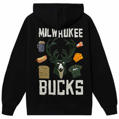 Milwaukee Bucks NBA x MARKET Unisex Claymation Pullover Hoodie Black - NBA