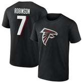 Bijan Robinson Atlanta Falcons Icon Name & Number T-Shirt Black | Fanatics