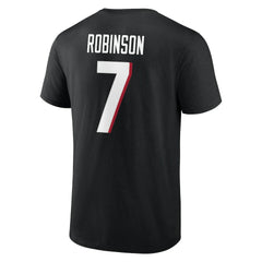 Bijan Robinson Atlanta Falcons Icon Name & Number T-Shirt Black | Fanatics