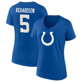 Anthony Richardson Indianapolis Colts Women's Icon Name & Number V-Neck T-Shirt Royal | Fanatics