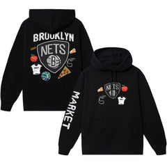 Brooklyn Nets NBA x MARKET Unisex Claymation Pullover Hoodie Black - NBA