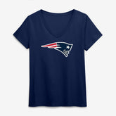 New England Patriots Logo Athletic Women's Primary Logo V-Neck T-Shirt Navy | NFL