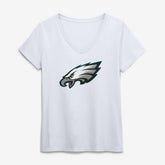 Philadelphia Eagles Logo Athletic Women's Primary Logo V-Neck T-Shirt White | NFL