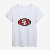 San Francisco 49ers Logo Athletic Women's Primary Logo V-Neck T-Shirt White | NFL