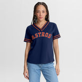 Houston Astros Fanatics Women's Diva Race Ahead Raglan V-Neck T-Shirt - MLB