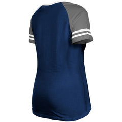 Dallas Cowboys New Era Women's Raglan Lace-Up T-Shirt Navy | NFL