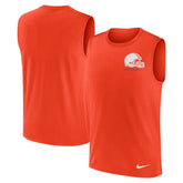 Cleveland Browns Large Logo Lightweight Dri-FIT Muscle Tank Top Orange | Nike for Sale