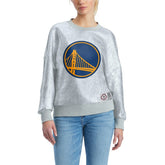 Golden State Warriors Tommy Jeans Women's Tracy Pullover Sweatshirt Silver - NBA