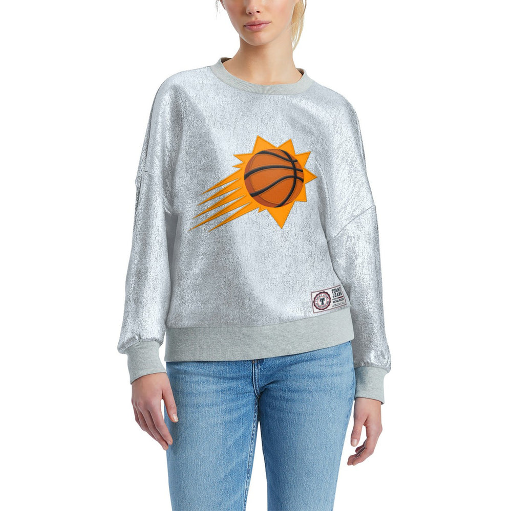 Phoenix Suns Tommy Jeans Women's Tracy Pullover Sweatshirt Silver - NBA