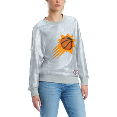 Phoenix Suns Tommy Jeans Women's Tracy Pullover Sweatshirt Silver - NBA