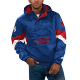 Philadelphia 76ers Starter Force Play Satin Hoodie Half-Zip Jacket Royal - NBA