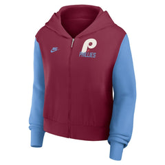 Philadelphia Phillies Nike Women's Cooperstown Collection Cropped Full-Zip Hoodie - MLB