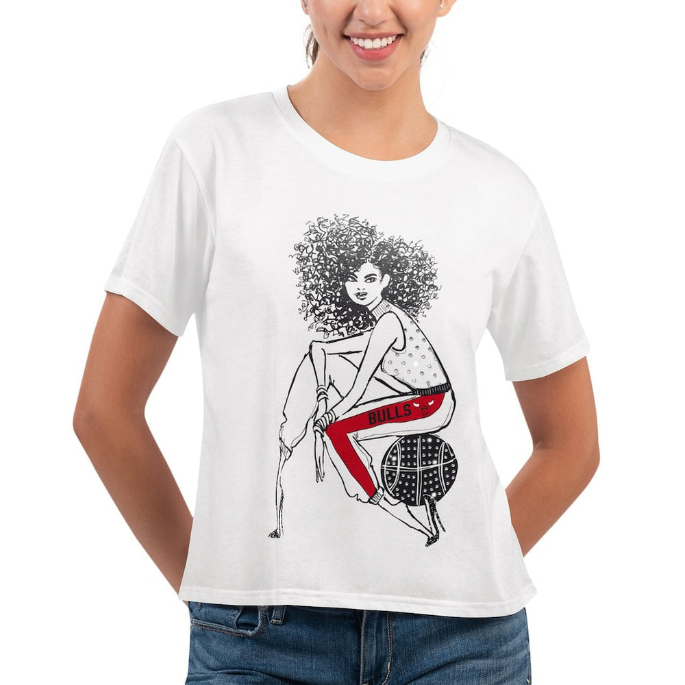 Chicago Bulls G-III 4Her by Carl Banks Women's Play the Ball Cropped T-Shirt White - NBA