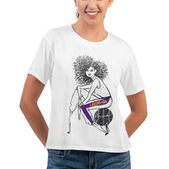 Los Angeles Lakers G-III 4Her by Carl Banks Women's Play the Ball Cropped T-Shirt White - NBA