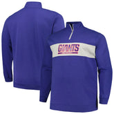New York Giants Profile Big & Tall Fleece Quarter-Zip Jacket Royal | NFL