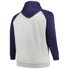 Dallas Cowboys Profile Big & Tall Favorite Arch Throwback Raglan Pullover Hoodie Heather Gray/Navy | NFL