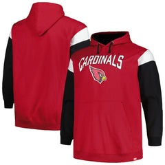 Arizona Cardinals Profile Big & Tall Trench Battle Pullover Hoodie Cardinal | NFL